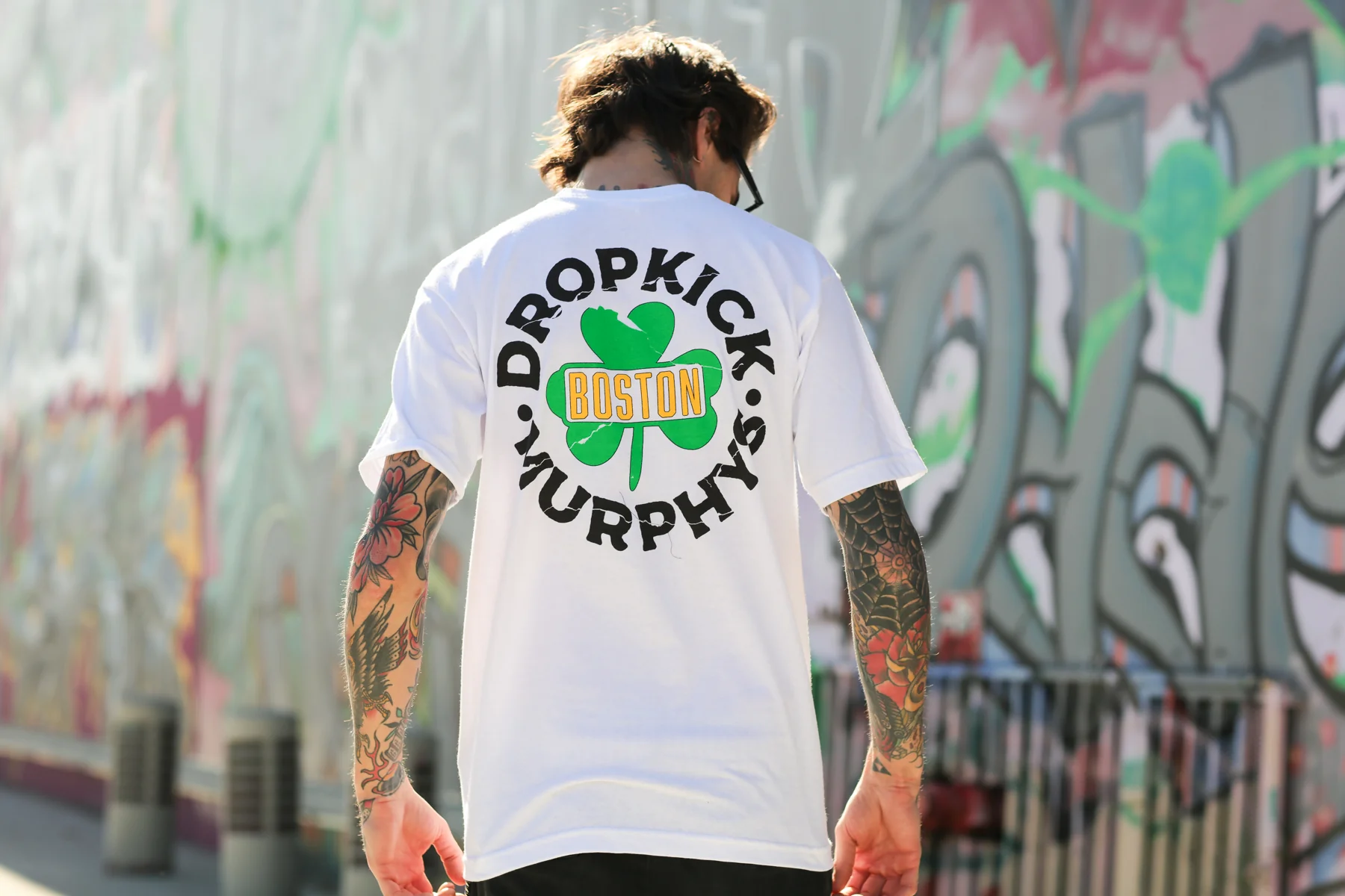 Boston Shamrock Badge Tee (White) - Image 3