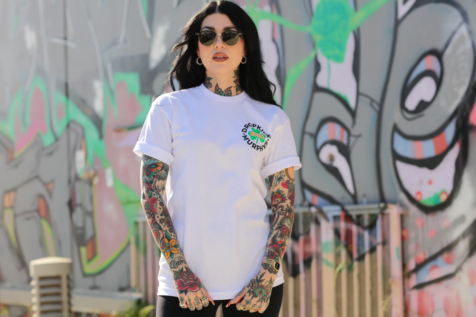 Boston Shamrock Badge Tee (White) - Image 4