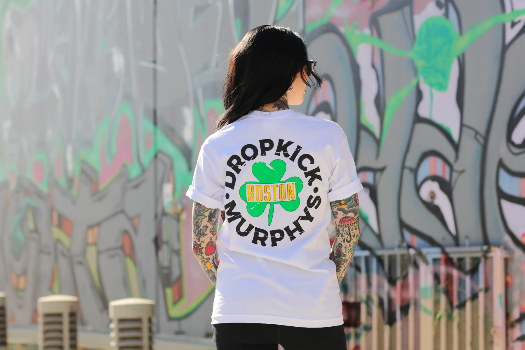 Boston Shamrock Badge Tee (White) - Image 5