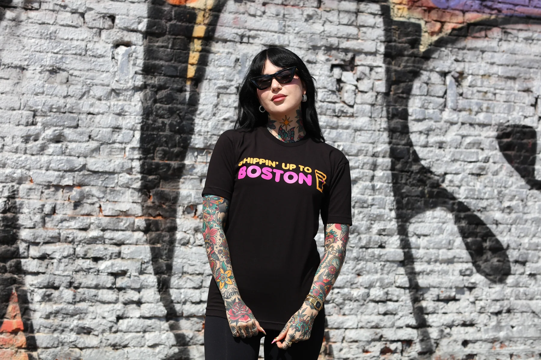 Dunkin' Up To Boston T-Shirt (Black) - Image 3