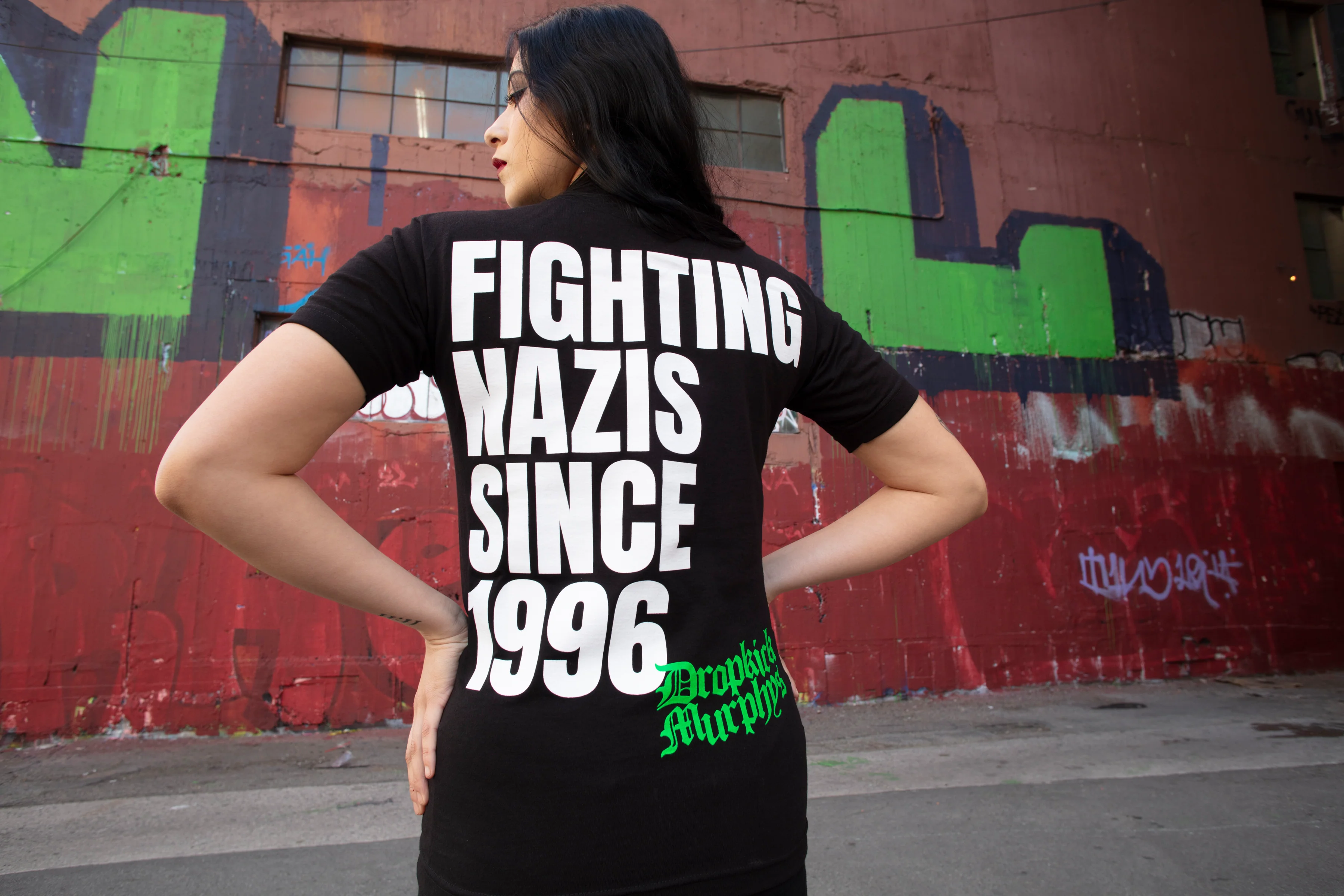 Fighting Nazis Since '96 T-Shirt (Black) - Image 5