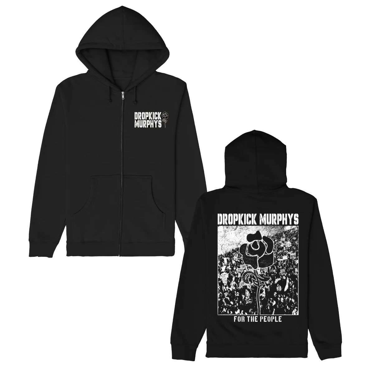 For The People Zip Up Hoodie (Black)