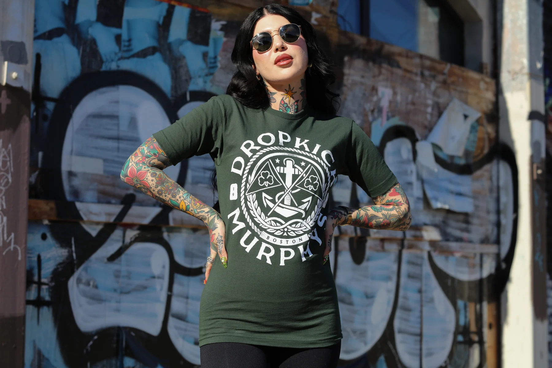 Nautical Shipping Up To Boston T-Shirt (Forest Green) - Image 4