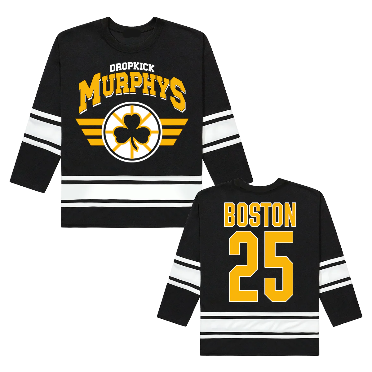 Shamrock Bruins 2025 Practice Hockey Jersey (Black/White)