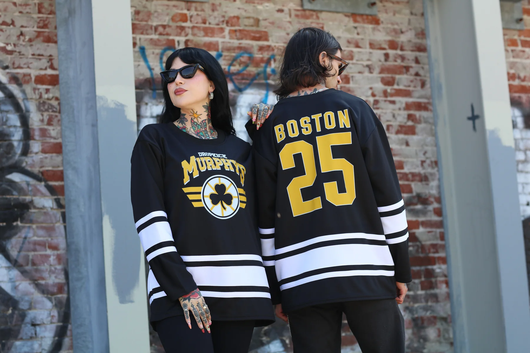 Shamrock Bruins 2025 Practice Hockey Jersey (Black/White) - Image 2