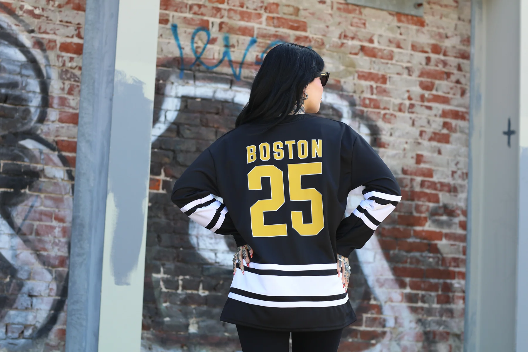 Shamrock Bruins 2025 Practice Hockey Jersey (Black/White) - Image 5