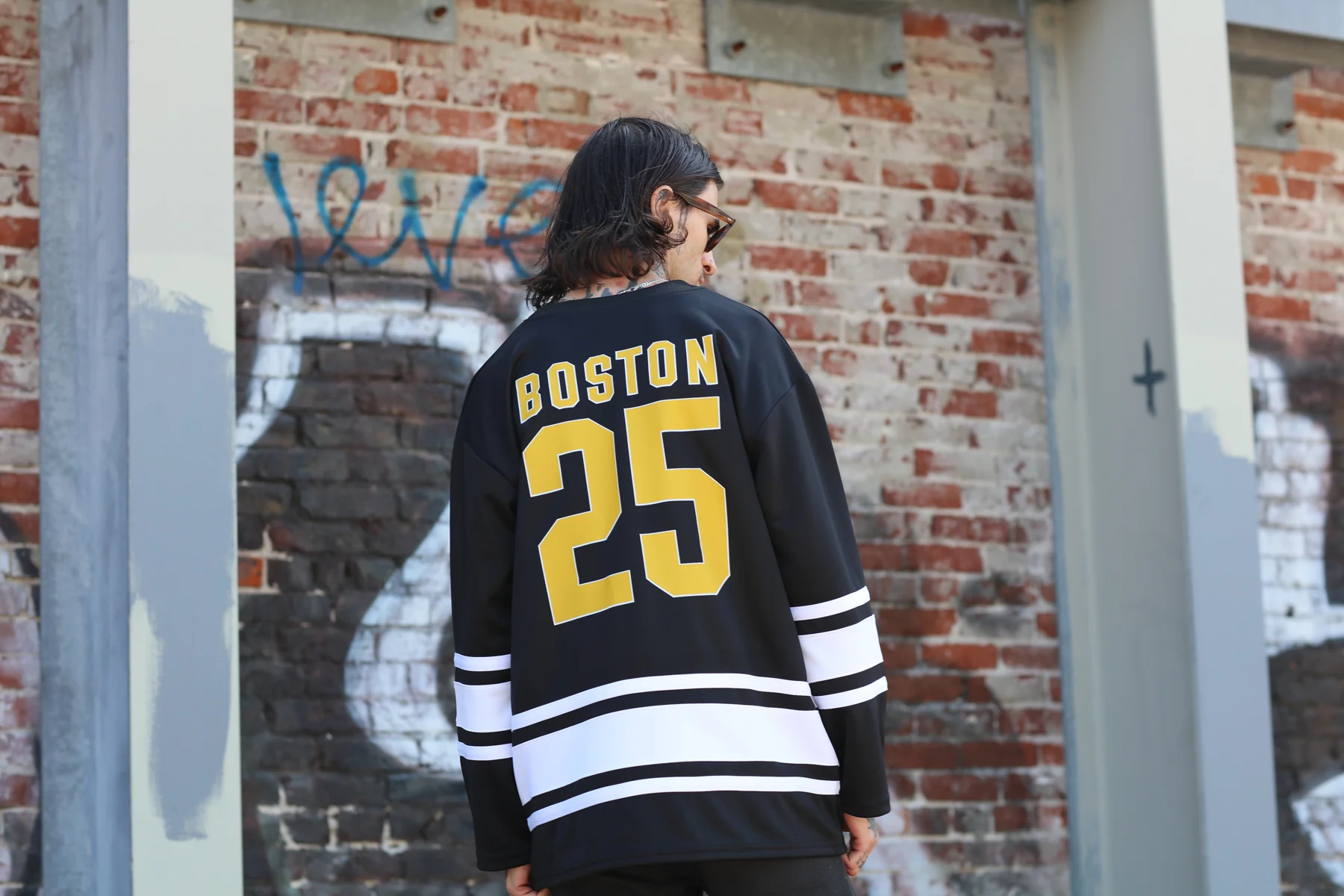 Shamrock Bruins 2025 Practice Hockey Jersey (Black/White) - Image 6