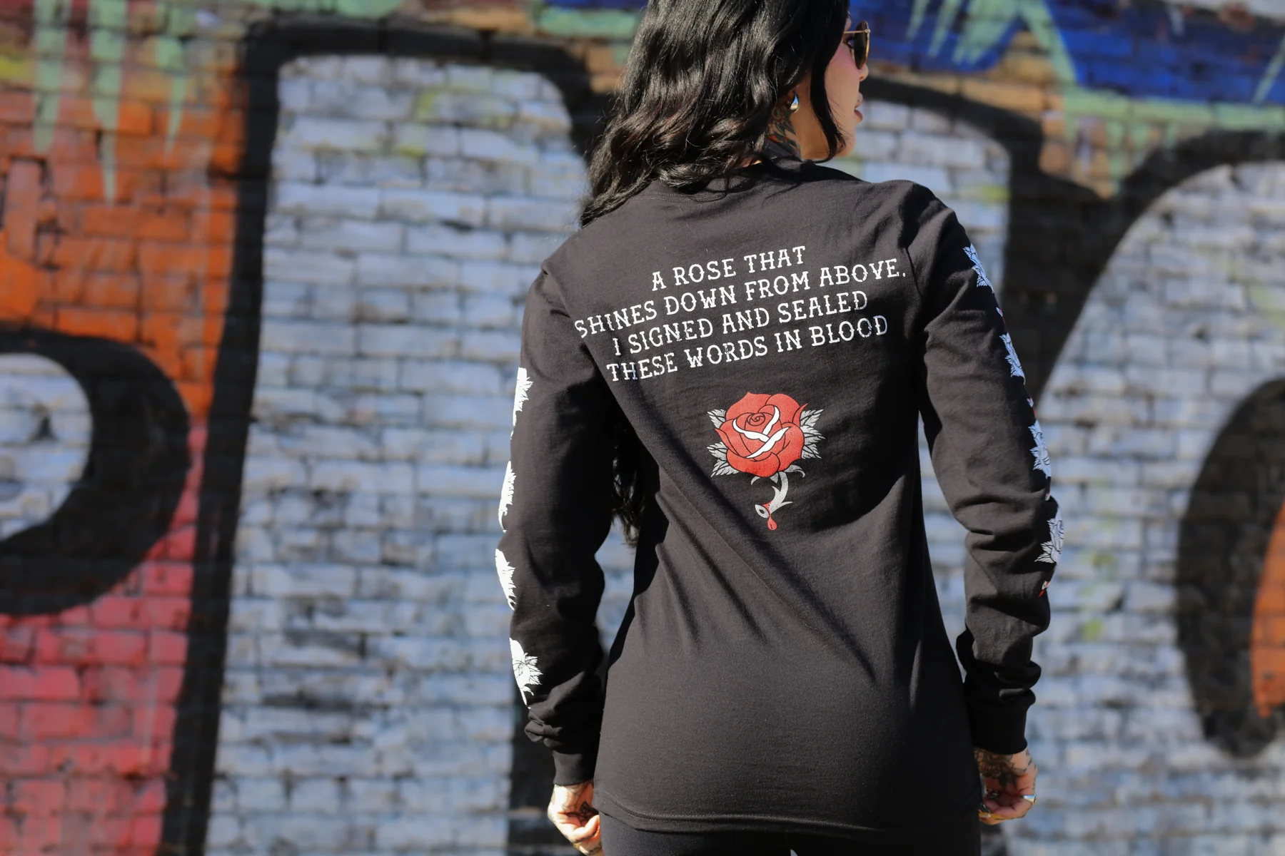 Signed And Sealed In Blood Lyric Long Sleeve (Black) - Image 4
