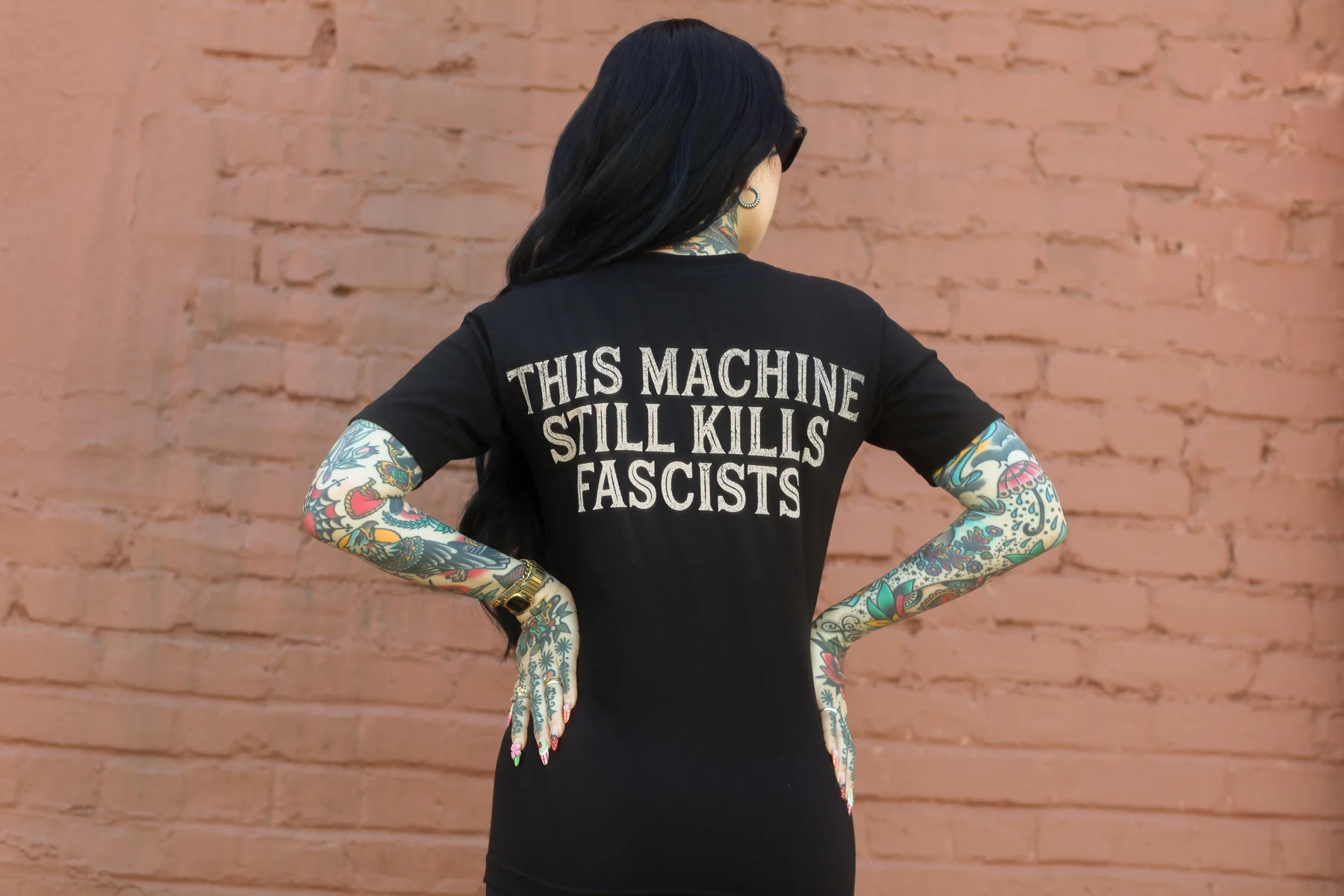 This Machine Still Kills Fascists Cover Redux 2025 T-Shirt (Black) - Image 6